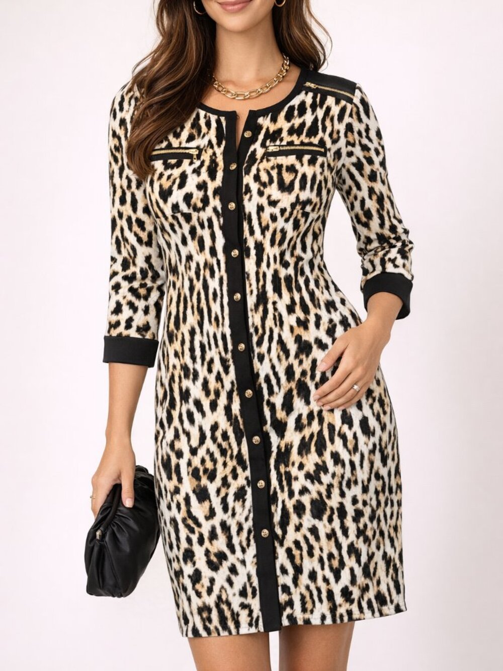 ✨ Chico’s Animal Print Button-Down Dress – Effortless Statement Style